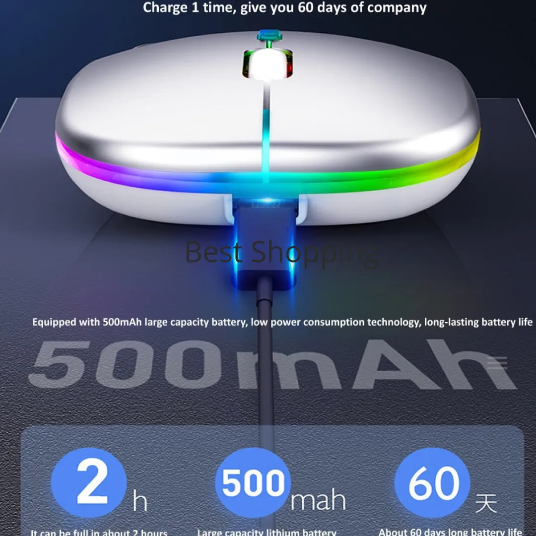 Rechargeable Wireless Optical Mouse, Wireless Gamer 2.4GHz Mouse - Image 2