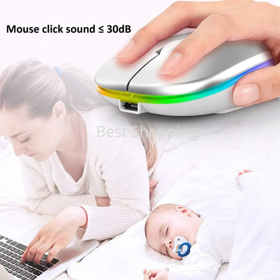 Rechargeable Wireless Optical Mouse, Wireless Gamer 2.4GHz Mouse - Image 3