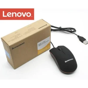 LENOVO-M20 Wired Usb Mini Mouse - Desktop Optical Mouse Usb Wired Compatible With Windows Pc Desktop Computer & Laptop Black