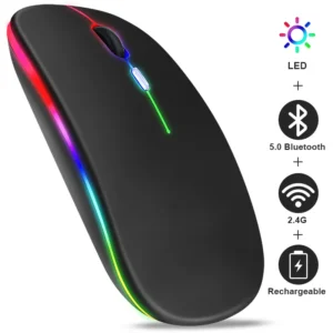 Rechargeable Wireless Optical Mouse, Wireless Gamer 2.4GHz Mouse